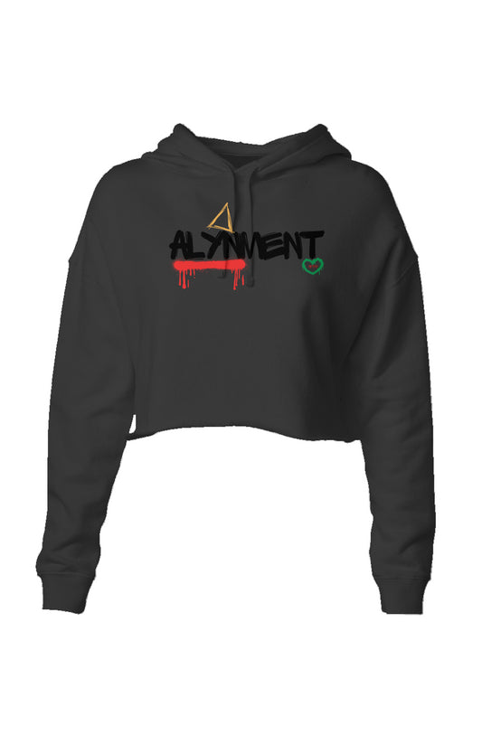 Logo Black Lightweight Crop Hoodie