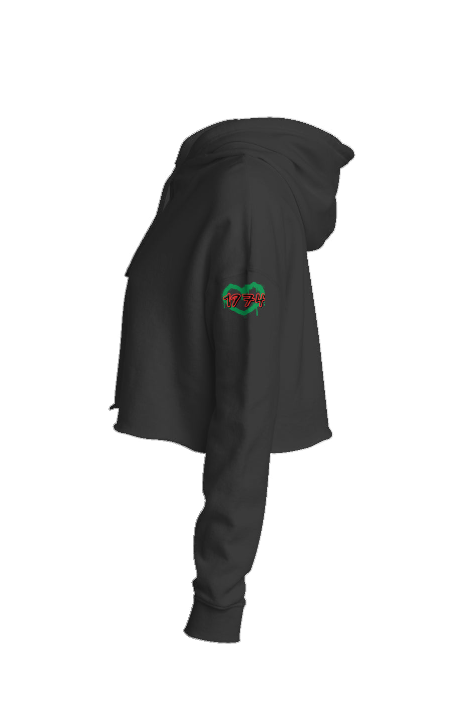 Logo Black Lightweight Crop Hoodie