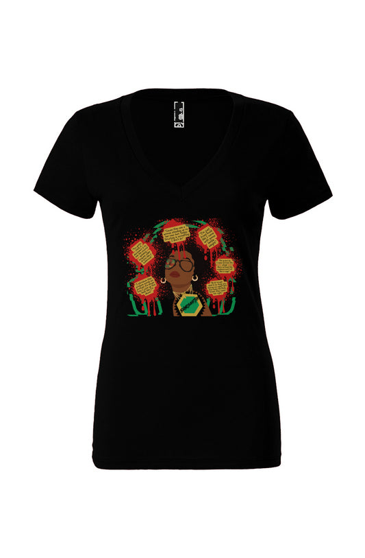 Fem_BarSmith_Black Women’s Jersey Deep V-Neck Tee