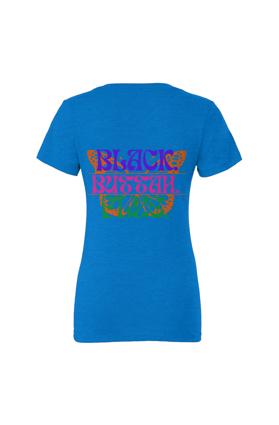 NewBBFlye_2 Neon Blue Women’s Jersey Deep V-Neck T