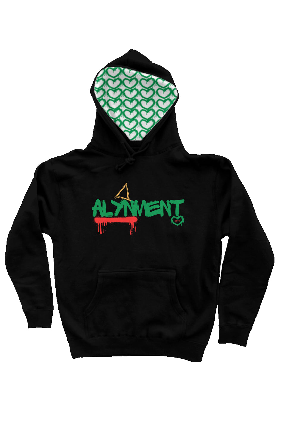 Alynment Logo-Black independent heavyweight pullov