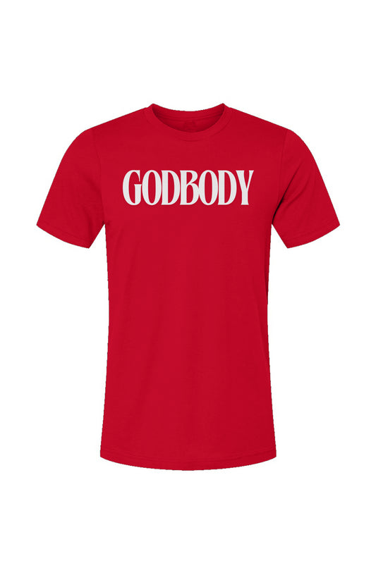 GODBODY1_Red_Unisex Jersey T-Shirt