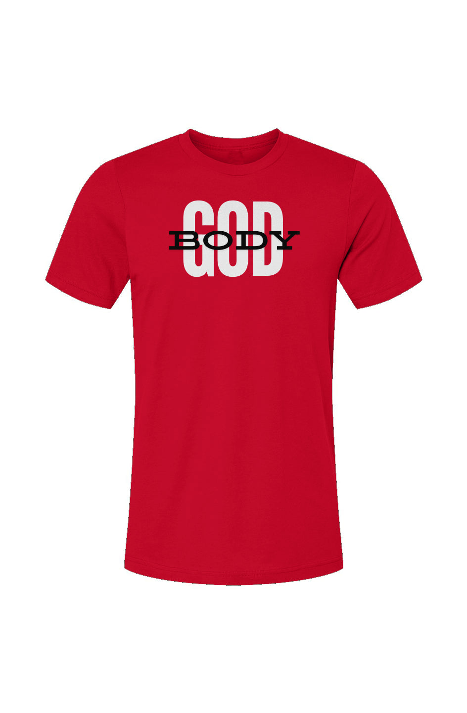 GODBODY3_Red_Unisex Jersey T-Shirt