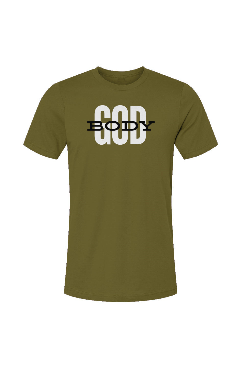 GODBODY3_Olive_Unisex Jersey T-Shirt