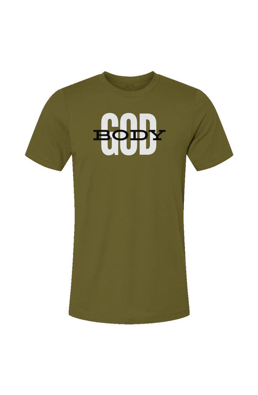 GODBODY3_Olive_Unisex Jersey T-Shirt