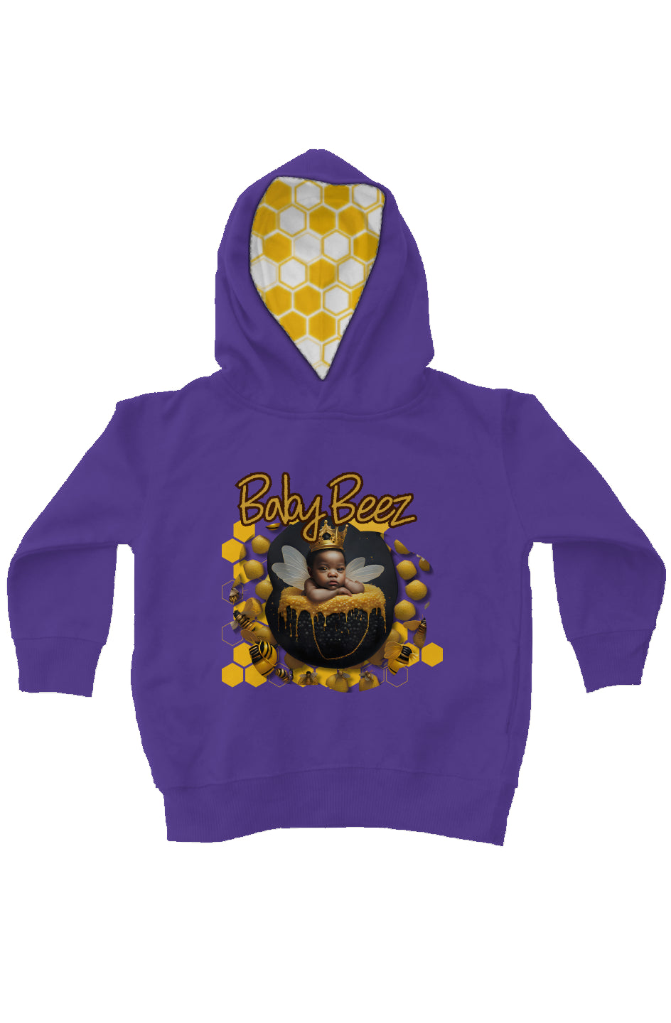BabyBeez_3 (Purple) kids fleece pullover hoodie