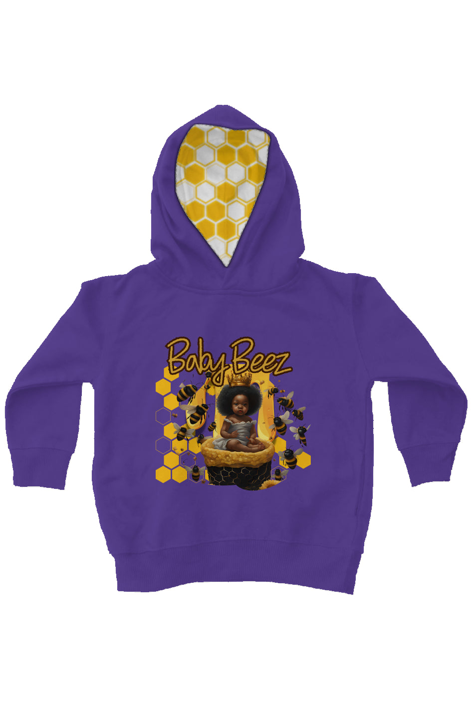 BabyBeez_2 (Purple) kids fleece pullover hoodie